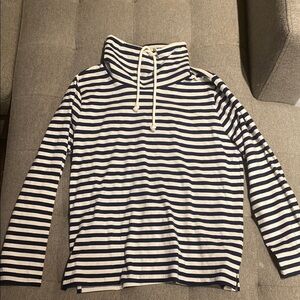 J. Crew Factory Navy and White Striped Hoodie